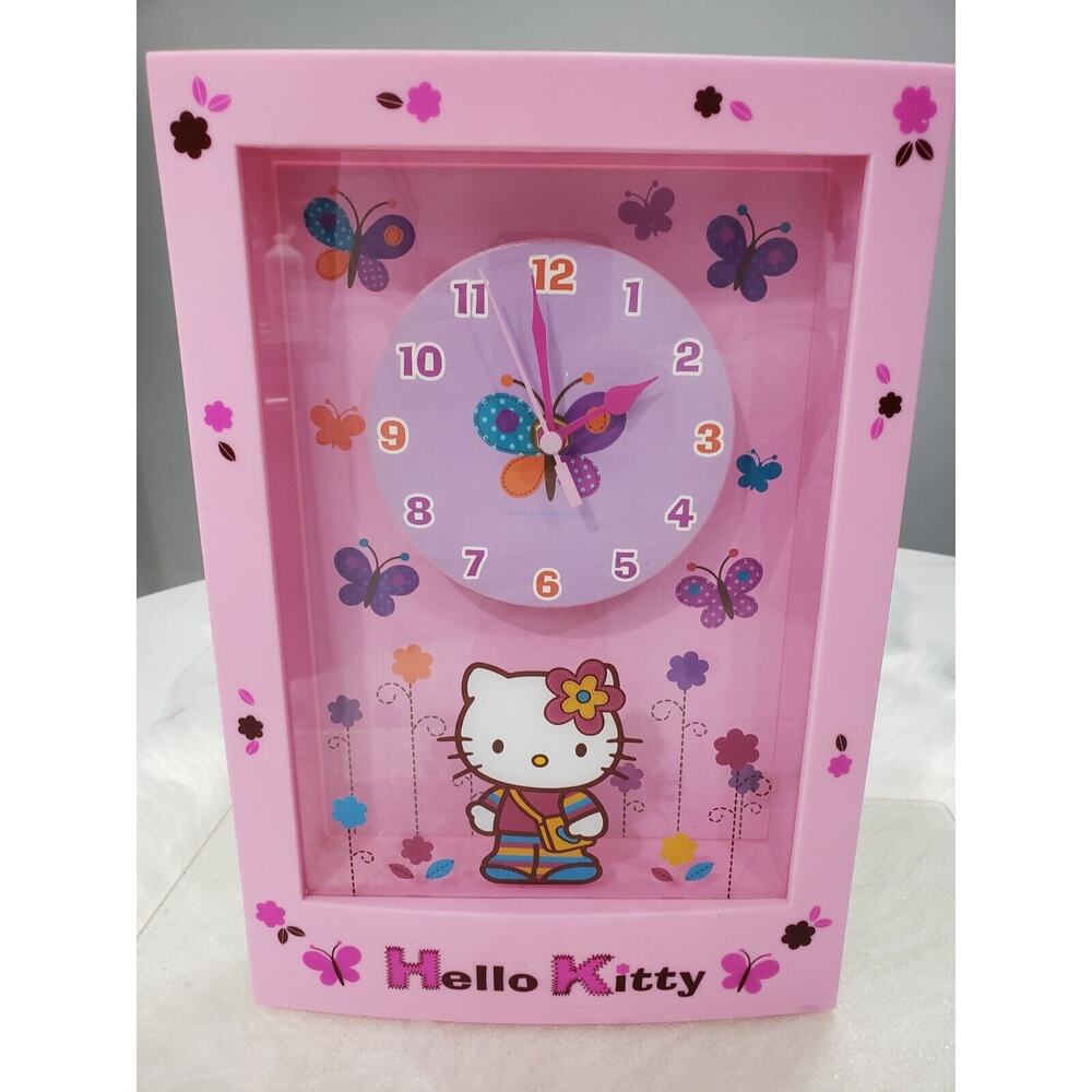 Hello Kitty Pink Wall Clock Sanrio 2005 Y2K Bedroom Decor Girl Room‎ Kid retro